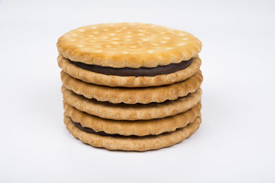 Close-up of cupcakes against white background