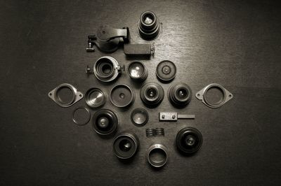 Directly above shot of coins on table