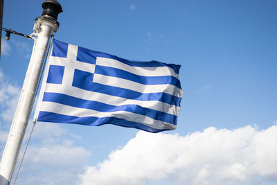 Waving greek flag on a sunny day