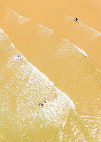 High angle view of sand on beach