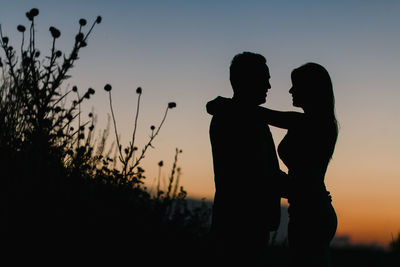 Silhouette of man at sunset