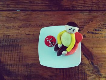 Close-up of fruits in plate on table