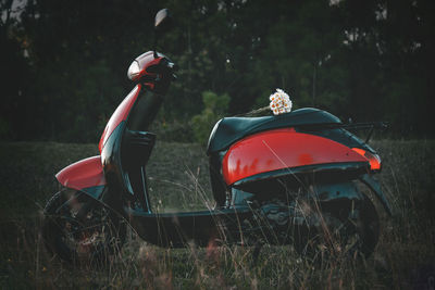 Motorcycle on field