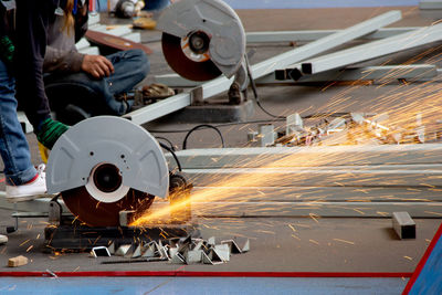 View of machine part in factory