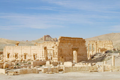 View of old ruin building against sky