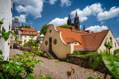 Fable fairy tale meissen old town. beautiful albrechtsburg castle. dresden, saxony, germany.