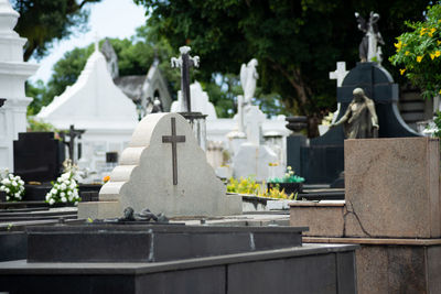 View of the campo santo cemetery in the city of salvador, bahia.