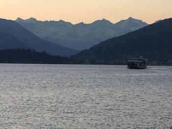 Scenic view of lake and mountains