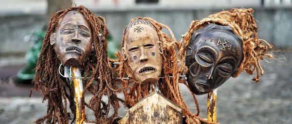 Close-up of masks