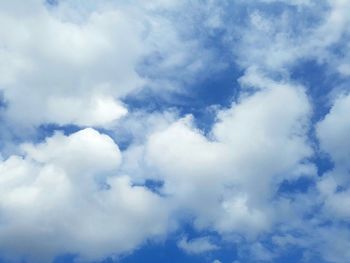 Low angle view of clouds in blue sky