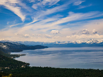 Scenic view of sea against sky during winter