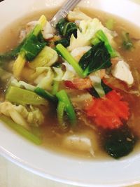 Close-up of soup in bowl