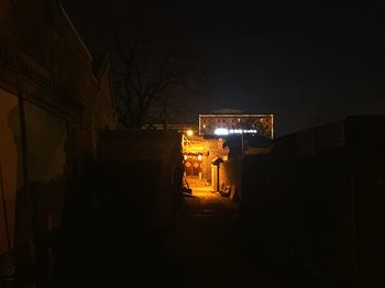 Illuminated built structure at night