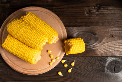 High angle view of eggs in bowl on table