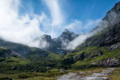 Scenic view of mountains against sky