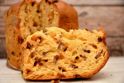 Close-up of bread on table