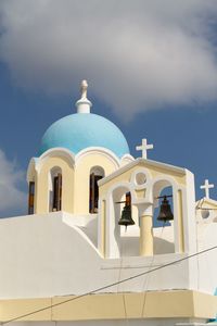 Low angle view of white building against sky