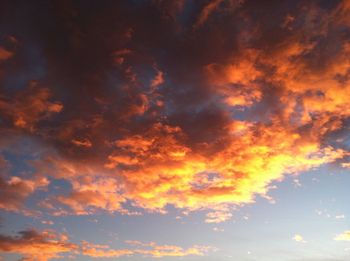 Low angle view of sky at sunset