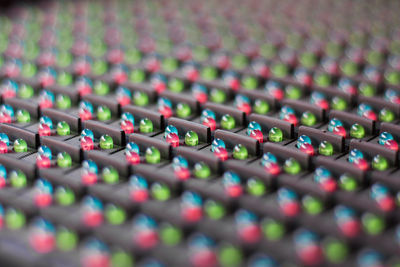 Full frame shot of multi colored keyboard