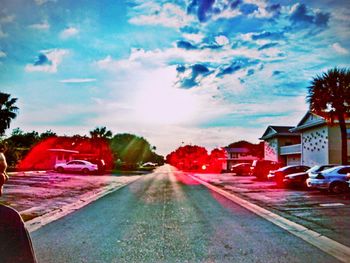 Road against cloudy sky