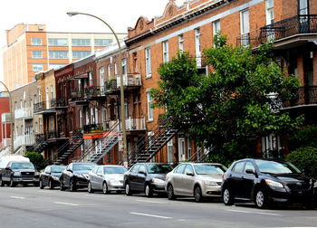 City street with buildings in background