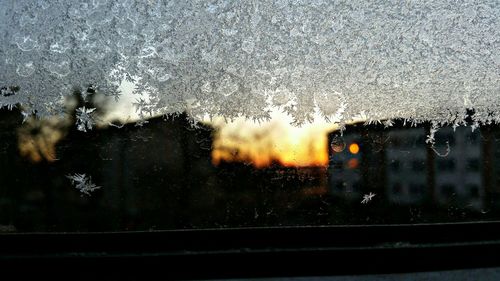 Close-up of water drops on glass window