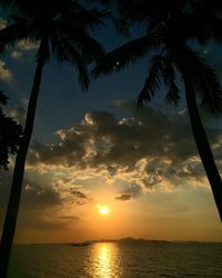 Scenic view of sea at sunset