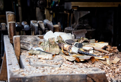 Close-up of firewood