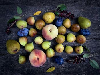 High angle view of apples