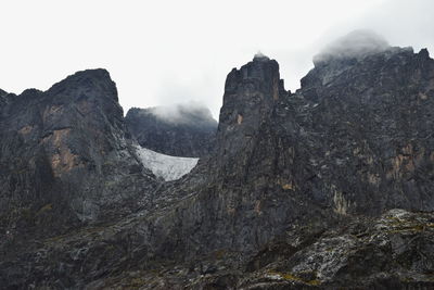 Scenic view of rocky mountains