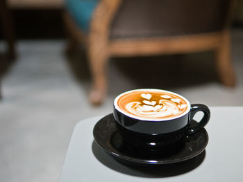 Close-up of coffee on table