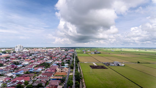 Panoramic view of city against sky