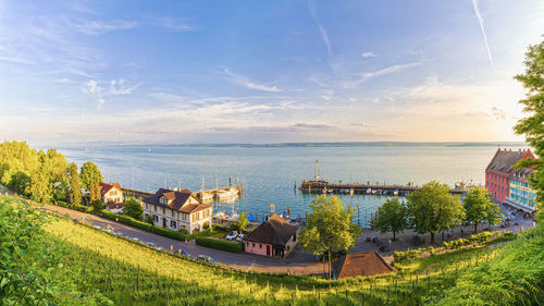 View of the lake constance from the city meersburg