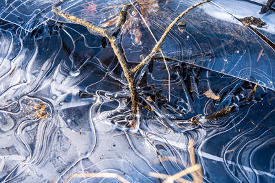 Full frame shot of frozen water