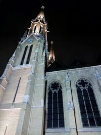 Low angle view of building at night