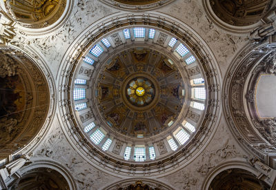 Directly below shot of cathedral ceiling