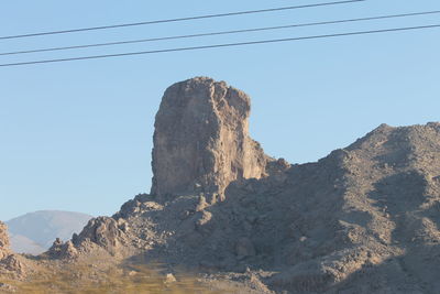 Low angle view of mountain against clear sky