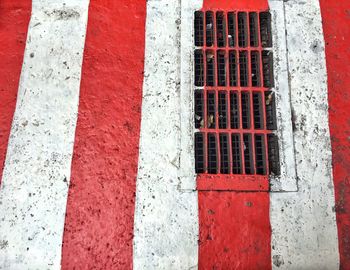 Full frame shot of red window