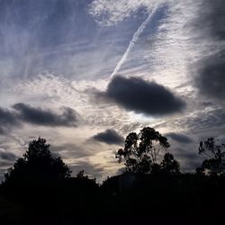 Silhouette trees against sky during sunset