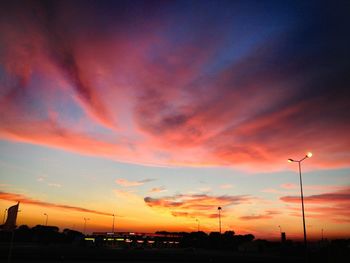 Scenic view of dramatic sky during sunset