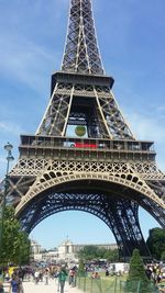 Low angle view of eiffel tower