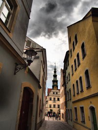 Low angle view of buildings against sky