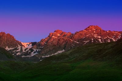 Scenic view of mountains against clear sky