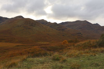 Scenic view of mountains against sky