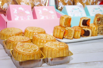 Close-up of cake on table