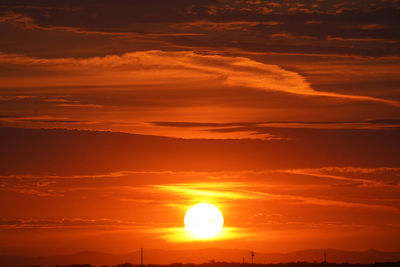 Scenic view of dramatic sky during sunset