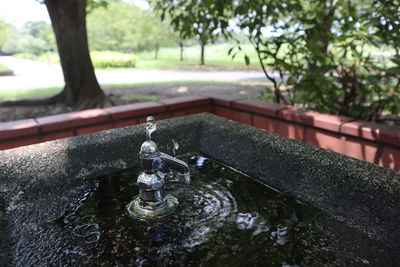 Close-up of water falling from fountain