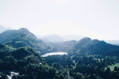 Scenic view of mountains against clear sky