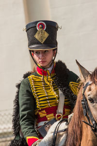 Portrait of boy wearing hat