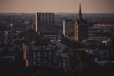 Aerial view of buildings in city